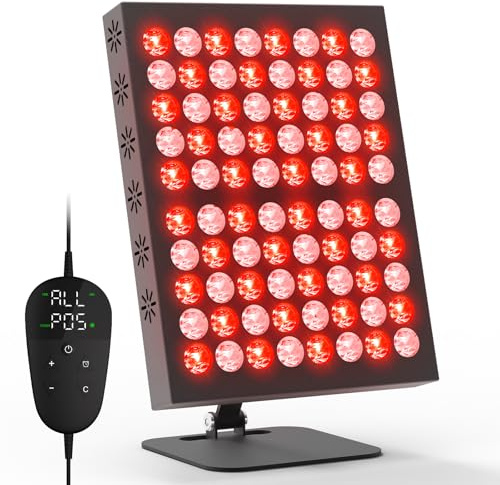 Hottoerak Red Light Panel, 80LEDs 660nm & 850nm Infrared Lamp, 62W Power