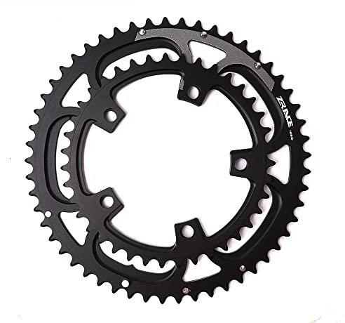 Platos Para Bicicletas Plato de bicicleta de carretera BCD 110 50-34T 52-36T 53-39T dientes anchos estrechos aleación de aluminio doble disco piezas de bicicleta negro Plato Ovalado 32 Mtb(Black 53-39