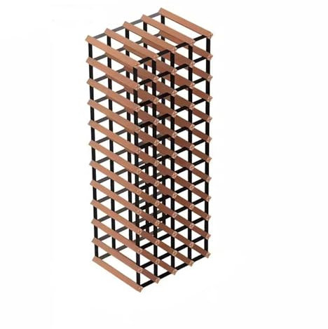 Weinregal aus Massivholz, Vitrine für Zuhause und gewerbliche Weinkeller, 4 x 11 Flaschen, Alkohol-Organizer-Regal