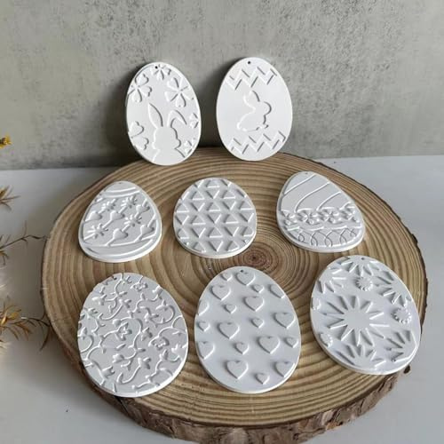 Silikonformen Gießformen Ostern, 6 Stück Silikonform Hase Anhänger Silikonform Ostern Anhänger Osterhase Gießformen Zum Gießen Anhänger Silikonform Osterei Giessformen Silikon Ostern (G)