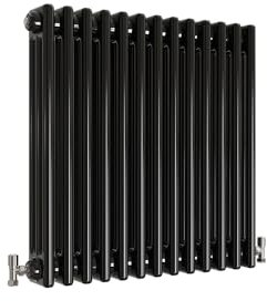 Traditional Radiator Black Triple Horizontal Vertical Cast Iron Black Radiator - 3 Column H600 x W605mm (H600 x W605mm 3 Column)