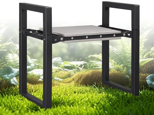 Harrms Garten Kniebank, Sitzhocker Klappbar, 31cm extra breite Sitzfläche, Gartenhocker mit Komfortpolster, Perfekt für Gartenarbeit, Camping & Angeln, Geschenk für Gärtner, Schwarz