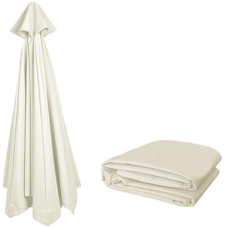 3.50M Toldo de Repuesto para Sombrilla de Terraza | Repuesto Paraguas Resistente Y Grueso | Cubierta de Toldo de 8 Varillas | Protección UV y Resistente Al Agua | Solo Tela de Parasol(Beige)