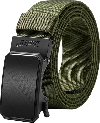 LionVII Elastischer Ratschen-Gürtel mit Automatischer Schnalle, Arbeitsgürtel für Herren für Taillenumfang 75-125cm(28-49)