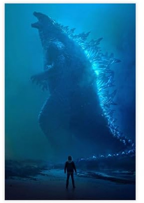 VGDFH Godzilla Vs King Kong Filmposter auf Leinwand, Schlafzimmer, Dekoration, Landschaft, Büro, Raumdekoration, Geschenk, 30 x 45 cm
