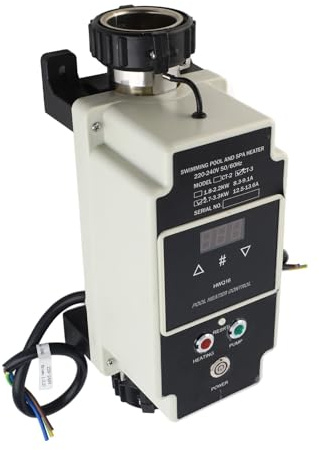 Zerodis Chauffe-Piscine électrique en Acier Inoxydable avec Affichage Numérique, Contrôle de la Température Réglable pour Bains Chauds et Froids, Idéal pour Une Utilisation Enterrée et Hors Sol