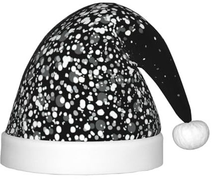 RRhgipp Weihnachtsmütze mit Glitzer, Schwarz / Weiß