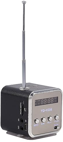 LUCKDANO -Lautsprecher, Musik-Player, Tragbarer -Lautsprecher mit FM-Radio, TF-Karte, USB-Wiedergabe für Zuhause, Reisen, Autopartys (Black)
