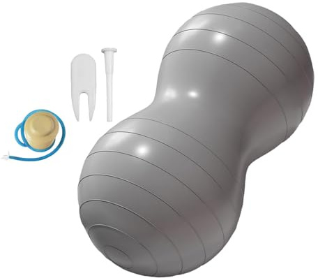 Aymzbd Ballon de Stabilité Peanut Ball, Boule d'exercice Gonflable, Ballon de Fitness avec Pompe, Ballon de Yoga, Balle de Massage pour La Salle de Sport, Le Bureau et La Maison, Mèche