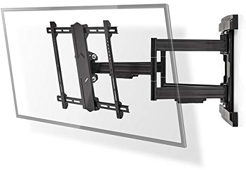 Nedis TVWM6551BK Full Motion TV Wall Mount, 37-80 , Max weight: 70 kg | Tilt & Rotate | 3 Pivot Points | Steel | Black