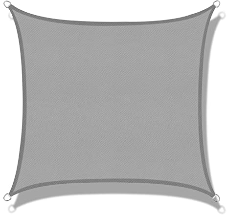 LOVE STORY Sonnensegel 3.5x5m Wasserdicht Rechteckig Hellgrau Sonnenschutz Windschutz Segel PES Polyester,95% UV-Schutz für Außenbereich, Terrasse, Balkon, Garten