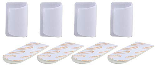 Ganci adesivi per cavi (4 pezzi), materiale plastica, confezione da 4, dimensioni 27 x 16 mm, colore bianco, carico massimo 1 kg, fissaggi e gancio per ferramenta