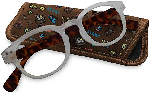 T-Vedo Digital Protection Junior - Lunettes pour enfants sans correction pour ordinateur, tablette, smartphone et gaming (avec filtre anti-lumière bleue), écaillé marron
