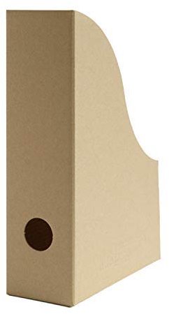 5 x PresentFill® Kleine Stehsammler Natur Zeitschriftensammler Stehordner für DIN A5 Format aus 100% Recycling Karton - Made in Germany für Schreibtisch, Archiv und Aufbewahrung