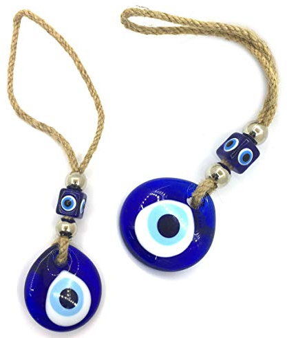 Perlin Nazar Boncuk Türkisches Blaues Auge Wandbehang 24cm | Evil Eye, Böser Blick Auge Ornament, Amulett Dekoration, Schutz Segen Geschenk, Glasperlen Anhänger