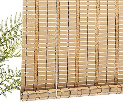 ZH-VBC Bambusrollo Rollos Außenrollo für Fenstertür, Wetterfest, Patio/pavillon/Pergola/Carport-Sonnenschutz, 60cm / 80cm / 100cm / 120cm / 140cm Breit,100x220cm