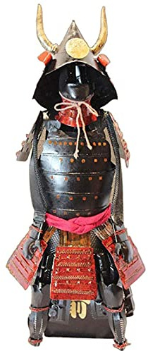Siunwdiy Japanische Statue Samurai Rüstung, Vintage Dekoration Japanische Innenkulpturen, Antike Rüstung Krieger Rüstung Büro Statue Metall Handwerk Dekoration,A