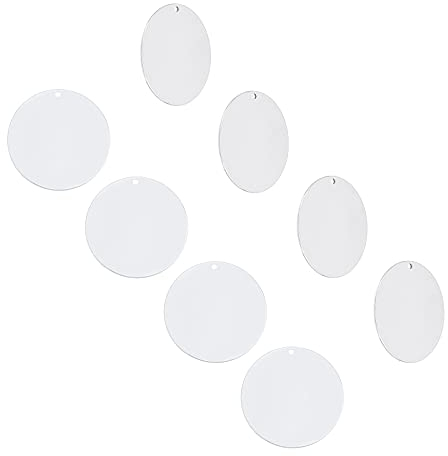 UNICRAFTALE 50pcs 35mm Flache Runde Blank Stamping Tags Anhänger Edelstahl Rohling Charms Metallstanzrohlinge Glatte Hundemarke Rohling Charms Für Hund Haustier Tags Schmuckherstellung Loch 1.8mm