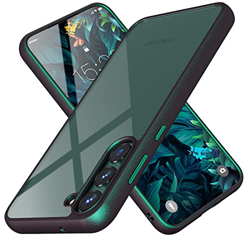 MATEPROX Klar Handyhülle Kompatibel mit Samsung Galaxy S22 Plus/S22+ Hülle Hartschale Rückseite Klare Starre Stoßfeste Schutzhülle für Galaxy S22 Plus/S22+ 2022-Mitternachtsgrün
