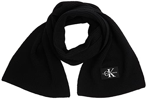 Calvin Klein Jeans Herren MONOLOGO Rubber Patch Scarf K50K509906 Schals, Schwarz (Black), OS