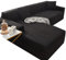 uyeoco Sofabezug Couchbezug Sofa Überwurfdecke L Form/U Form/Ecksofa 3/2/4 Sitzer Sofahusse Beige/Grau rutschfest Sofa Abdeckung Hund Katze Sitzflache Sofaschoner (Color : M, Size : 190-230cm)