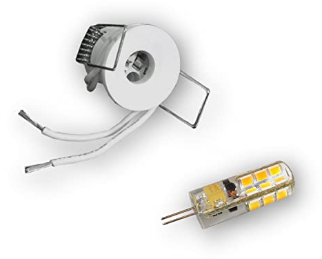 LICHT DISCOUNT LED Sternehimmel 10er Set weiss | 30mm Mini Einbaustrahler Einbaulampen 12V | 2 W-140LM G4 LED Sternchen Spots warmweiss inkl. SCH-30W Trafo