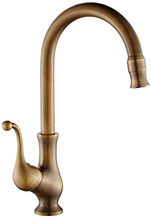 BiaoTeng Armatur Bad Waschbecken Retro,360° Swivel Antiker Wasserhahn Messing,Bad Armaturen Waschbecken Retro,Retro Kitchen Tap Einhebelmischer Bad Hoch