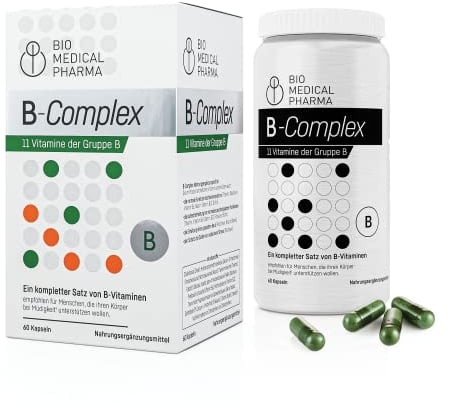 Vitamin B Komplex Hochdosiert – 11 B-Vitamine mit Methylformen – Bis zu 7x Höhere Dosis – Unterstützt Energie und Nervensystem – Vegan, Ohne Zusätze – B-Complex (60 Kapseln)
