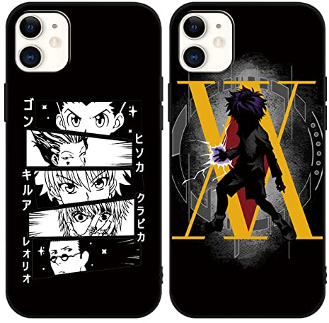 Eouine 2 Stück Handyhülle für iPhone XS/iPhone X Hülle 5.8 Zoll mit Anime Jungs Hunter × Hunter Hülle Killua Zoldyck Hisoka Schutzhülle mit Cartoon Motiv Case Matt Stoßfest TPU Silikon für iPhoneXS