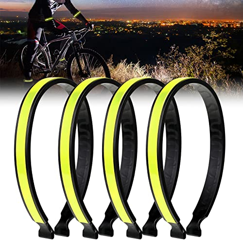 4 Stück Hosen Clips Reflektorbänder, Hosenklammern Für Radfahrerfür Radfahren, PVC Beschichtete Running-Reflektoren Motorrad-Reiten oder Laufen Laufenn Ausführen von Outdoor-Sportarten (4 Stück)