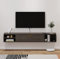 Pmnianhua Floating TV Unit, 67'' Wall Mounted TV Cabinet, Floating Shelves with 4 Cabinets, Wooden Entertainment Media Console Center Large Storage TV Bench for Living Room & Office (170cm, Dark Grey)