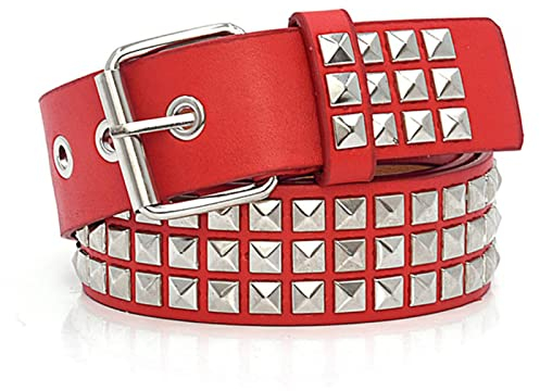 COOKOE Nietengürtel für Herren und Damen, Nietengürtel, Punk, Rock, Gothic, mit Dornschnalle, Hardware, Jeans, weibliche Taillengürtel
