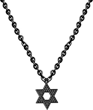 Eigso Goth Anhänger Choker Kragen für Frauen Männer Retro Vintage Davidstern Kette Halskette für Frau Mann