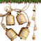 Shabby Chic Glocken Rustikale hängende Weihnachtsbaumdekoration – große handgefertigte Glückskuhglocken Vintage rustikales Metall ruhiges Windspiel solide dekorative Wanddekoration Heimdekoration