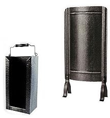 Ofenschirm + Brikettträger Dekor alteisen gehämmert