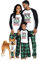 IFFEI Passende Familien Pyjama-Sets Weihnachts-PJ's Briefdruck-Oberteil und Karierte Hosen, Schlafanzüge Men XXL