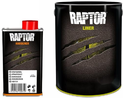 Raptor Liner Kit, schwarz. 4 Liter Gebinden Set inkl. Lack und Härter. 2K Fahrzeug & Transportflächen Beschichtung. Upol.