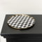 Melody Maison Black Monochrome Checked Round Tray