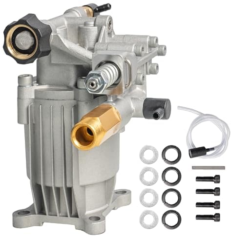 Hourleey 3/4 Shaft Horizontal Pressure Washer Pump, 3400PSI 2.5GPM, Replacement Pump for Power Washer, Power Washer Pump for Gas Washer, Compatible with Simpson, Ryobi, Honda