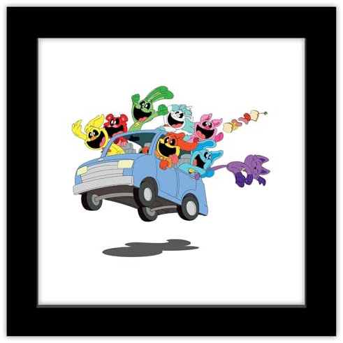 Trends International Gallery Pops Poppy Playtime: Kapitel 3 - Cartoon Joyride Wandkunst, gerahmte Version, 30,5 x 30,5 cm, Galerie-Pops-Wandkunst