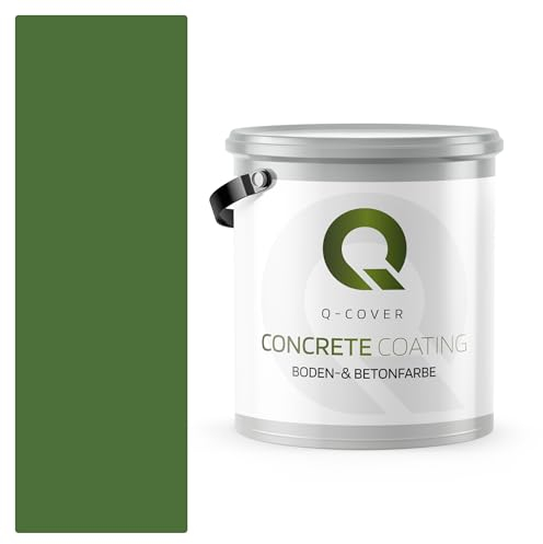 Q-COVER Bodenfarbe Betonfarbe Grün 5,0L Garagenboden Bodenbeschichtung für Innen Kellerfarbe Fußbodenfarbe