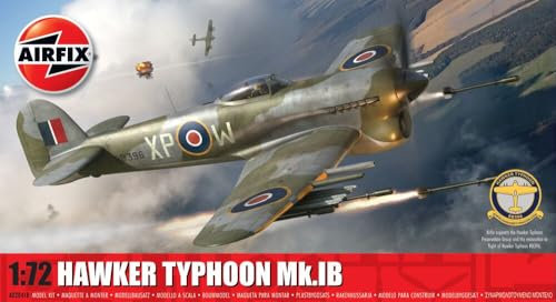 Airfix Standard Model Set - A02041B Hawker Typhoon Mk.IB Model Building Kit - Plastic Plane Kits for Adults & Children 8+, Set Includes Sprues & Decals - 1:72 Scale