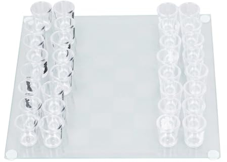 Pwshymi Chess Cup Game Set, Clear Shot Glass Chess Set, Exquisite, Reusable, for Promotions and Parties
