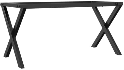 vidaXL Cast Iron X-Frame Table Legs - Durable Metal Basis for Custom Coffee Tables, Easy Assembly, 70x30x43cm, Black for Living Room