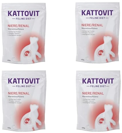 Kattovit Niere/Renal | 4er Pack | 4 x 400 g | Diät-Alleinfuttermittel für Katzen | Kann zur UnterstüTzung der Nierenfunktion bei chronischer Niereninsuffizienz beitragen