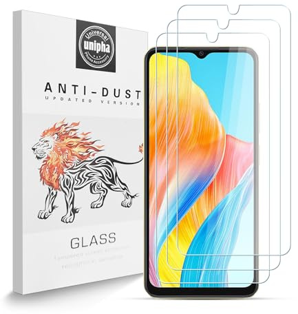 Zidwzidwei Protector de Pantalla para Oppo A38 [3-Pack], 9H Dureza Vidrio Templado, 2.5D Alta Definicion Alta Sensibilidad, Antiarañazos Protector de Pantalla
