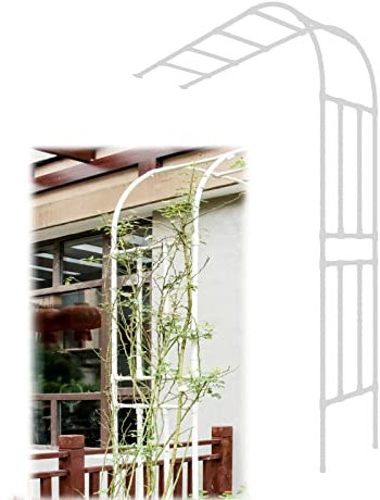 Gartenbogen Rosenbogen Halbspalier Pergola Metall 75/120/150/225/325/375 cm breit für Kletterpflanzen Reben Outdoor Rasen Hinterhof Schwarz/Weiß Wetterfeste Kletterhilfe Gartenbogen (Farbe: