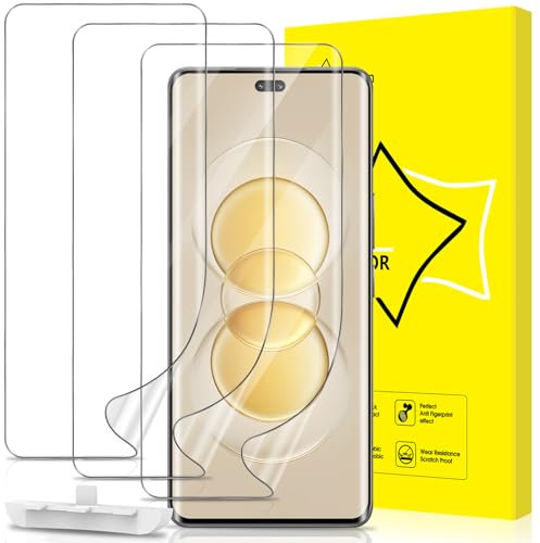 GiiYoon Pellicola Protettiva 3 Pezzi, Temperato Film Compatible con Honor 200 Pro 5G, Protezione Schermo Durezza 9H, Anti graffio, Senza Bolle, Alta Definizione, Trasparente TPU Pellicola