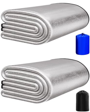 Alu Isoliermatte Isomatte Schaummatten, Doppelseitige Aluminiumfolie Isomatte, Thermo-Campingmatte Schlafmatte Für Camping, Wärmeisolierend Isolierdecke Faltbare Zeltmatte Bodenmatte Thermomatte