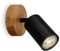 B.K.Licht - Wandleuchte innen mit Holzbasis, schwenkbar, GU10, max. 9W, Leselampe, Wohnzimmerlampe, Lampe, Wandlampe, Küchenlampe, Flurlampe, Schlafzimmer, Wandbeleuchtung, 9x8,5 cm (DxH), Schwarz